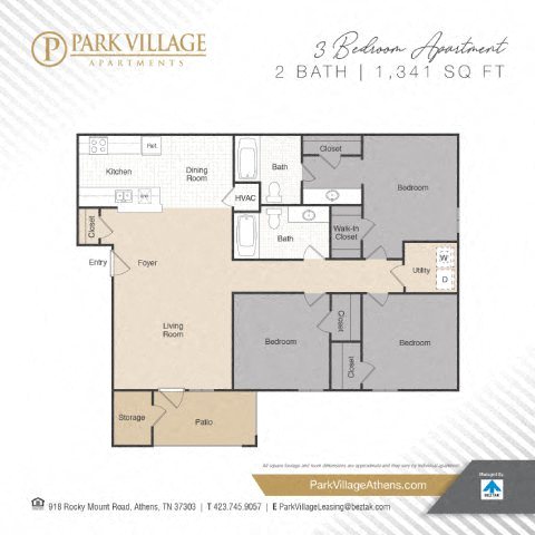3 Bedroom floor plan